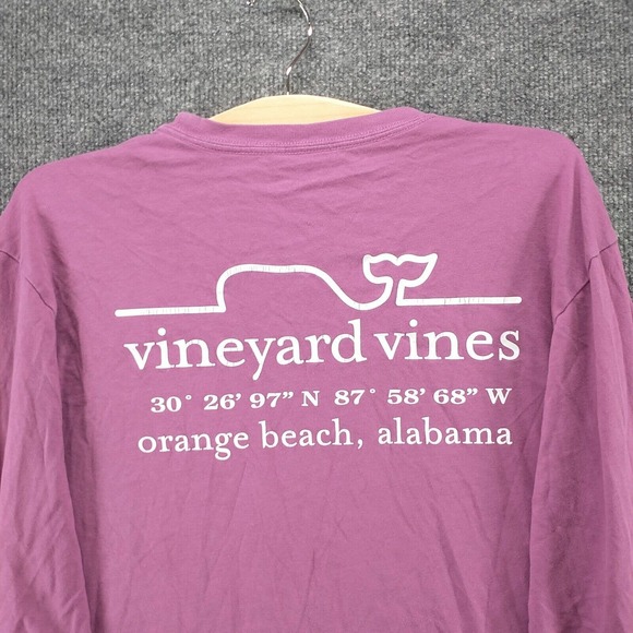 Vineyard Vines Men's Orange Beach Alabama Graphic T-Shirt Purple Small Pocket - Picture 9 of 14